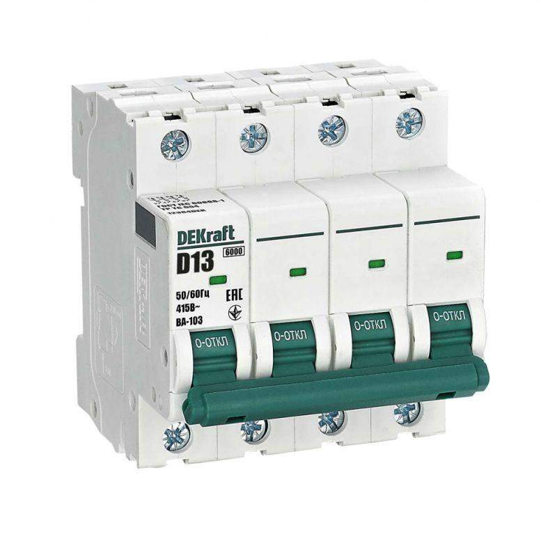 выключатель автоматический модульный 4п d 13а 6ка ва-103 dekraft 12384dek от BTSprom.by выключатель автоматический модульный 4п d 13а 6ка ва-103 dekraft 12384dek от BTSprom.by