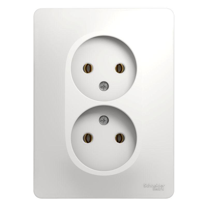 розетка 2-м сп glossa 16а ip20 без заземл. бел. se gsl000120 от BTSprom.by