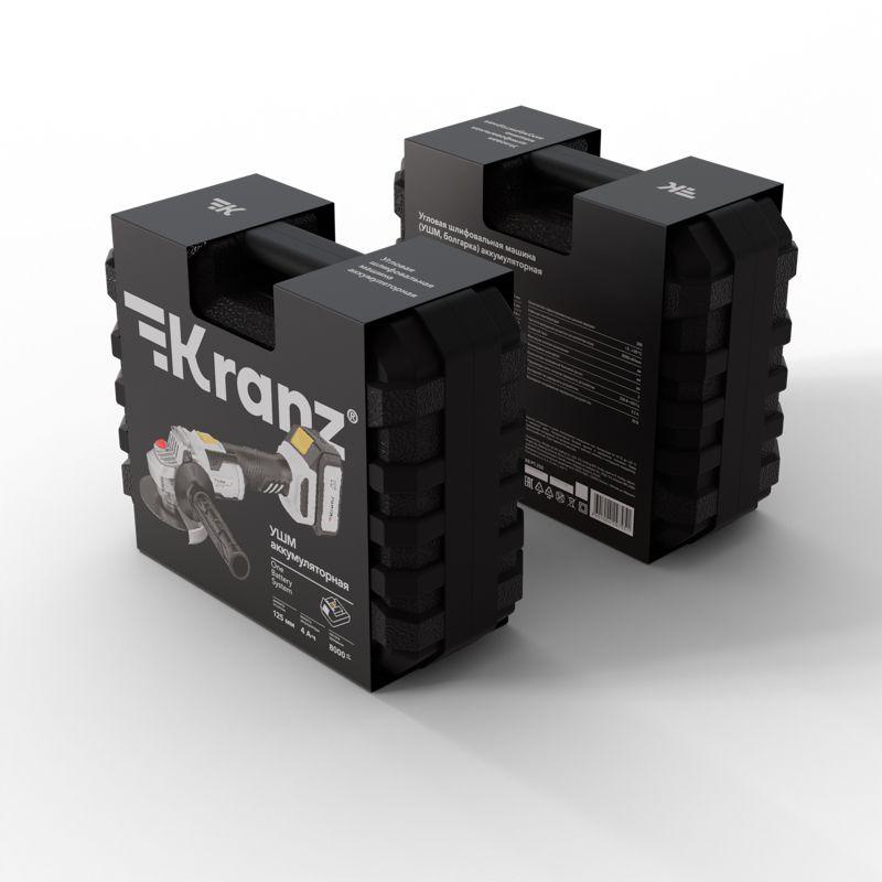  Машина шлифовальная угловая (УШМ болгарка) аккумуляторная 1х4А.ч в кейсе Kranz KR-PT-250 фото в каталоге от BTSprom.by