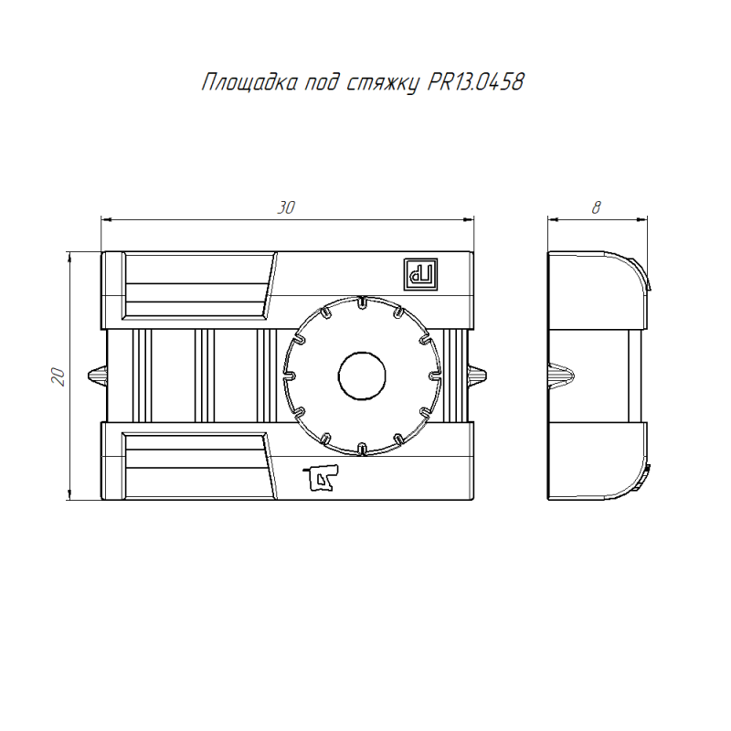  Площадка под стяжку усиленная для прямого монтажа в гофроящике черн. (уп.1900шт) Промрукав PR13.0458 фото в каталоге от BTSprom.by