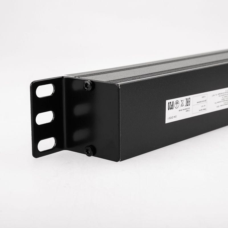  Блок распределения питания PDU 9 розеток СЕЕ 7/4 Schuko 16А без выкл. вилка СЕЕ 7/7 горизонт. шнур 2м корпус алюм. Rexant 04-0105-1 фото в каталоге от BTSprom.by