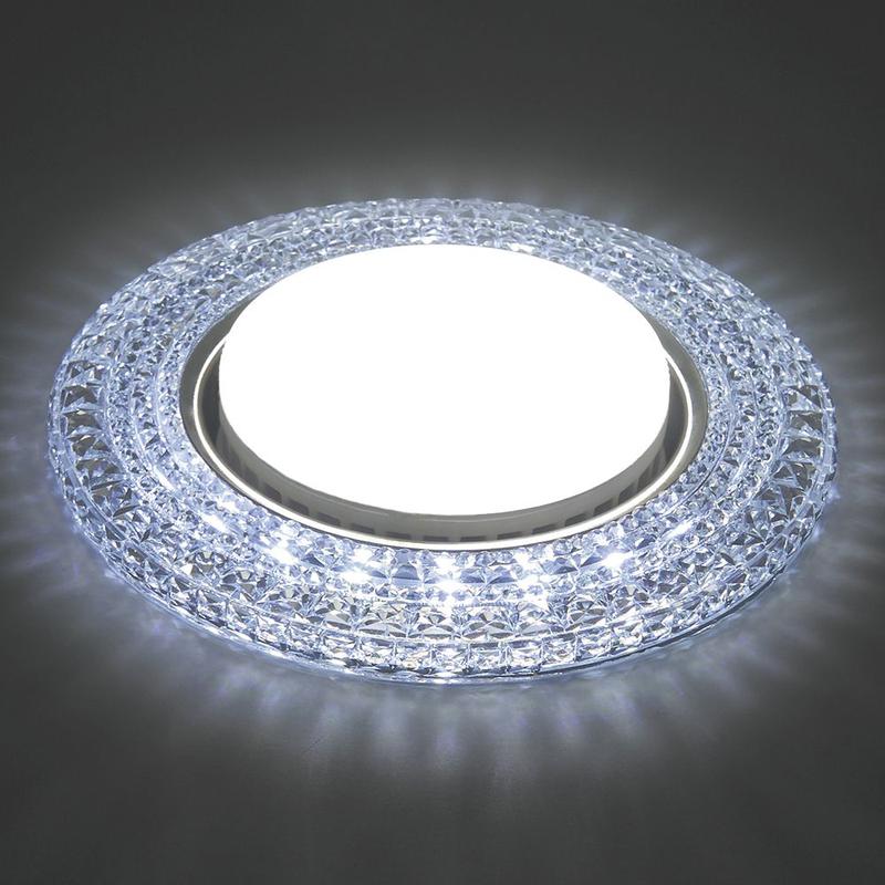 светильник встраиваемый со светодиодной подсветкой 20ledх2835 smd 6400к 15вт gx53 без лампы прозрачн. хром cd4020 с драйвером в комплекте feron 41293 от BTSprom.by
