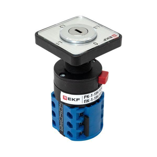  Переключатель кулачковый ПК-1-194 10А с ключом для амперметра PROxima EKF pk-1-194-10 фото в каталоге от BTSprom.by