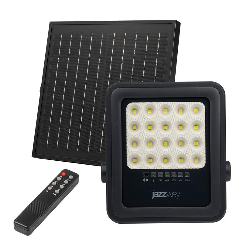 прожектор светодиодный pfl solar 02 50 6500к gr ip65 до с солнечн. панелью и пультом pro+ jazzway 5058460 от BTSprom.by
