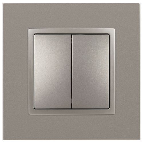  Выключатель 2-кл. Elegance 14-1104-16 250В 10АХ титан Эра Б0065803 фото в каталоге от BTSprom.by