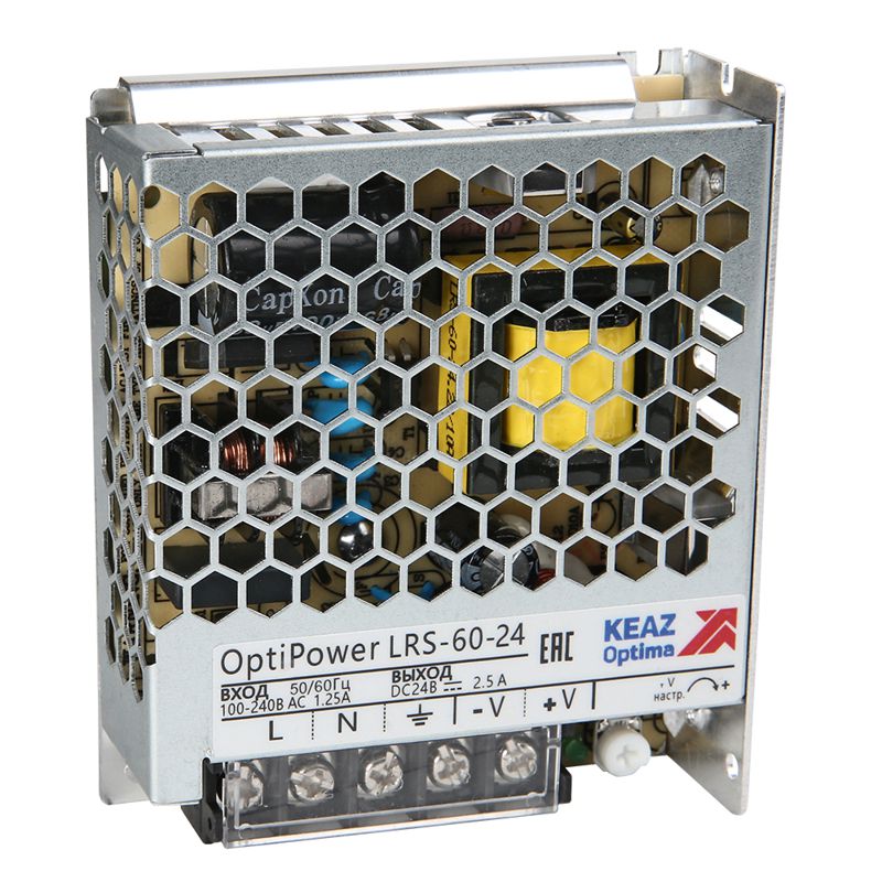  Блок питания панельный OptiPower LRS 60-24 2.5A КЭАЗ 328875 фото в каталоге от BTSprom.by