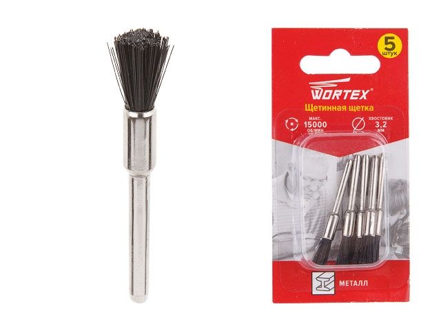 щетинная щетка 5 мм wortex (раб. диам. 5.0 мм, диам. хвостовика 3.2 мм, 15000 об/мин) etbn3205018 от BTSprom.by