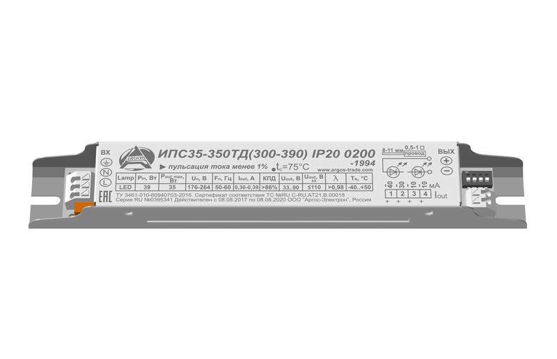 драйвер ипс 35-350тд(300-390) 0200 ip20 аргос от BTSprom.by