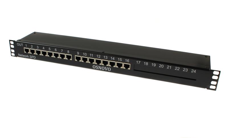 устройство грозозащиты sp-ip16/1000pr 1u для локал. вычислит. сети на 16 портов (скорость до 1000мб/с) с защит. линий poe osnovo 14276 от BTSprom.by
