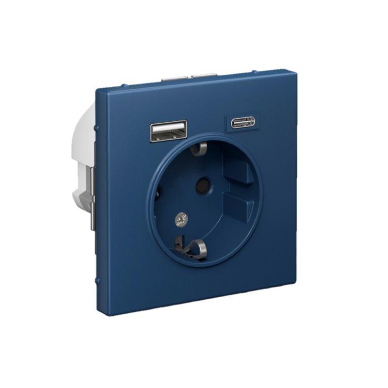  Розетка ArtGallery 16А с 2-мя заряд. устройствами USB A+C 5В/2.4А/3А 2х5В/1.5А механизм аквамарин SE GAL001132 фото в каталоге от BTSprom.by