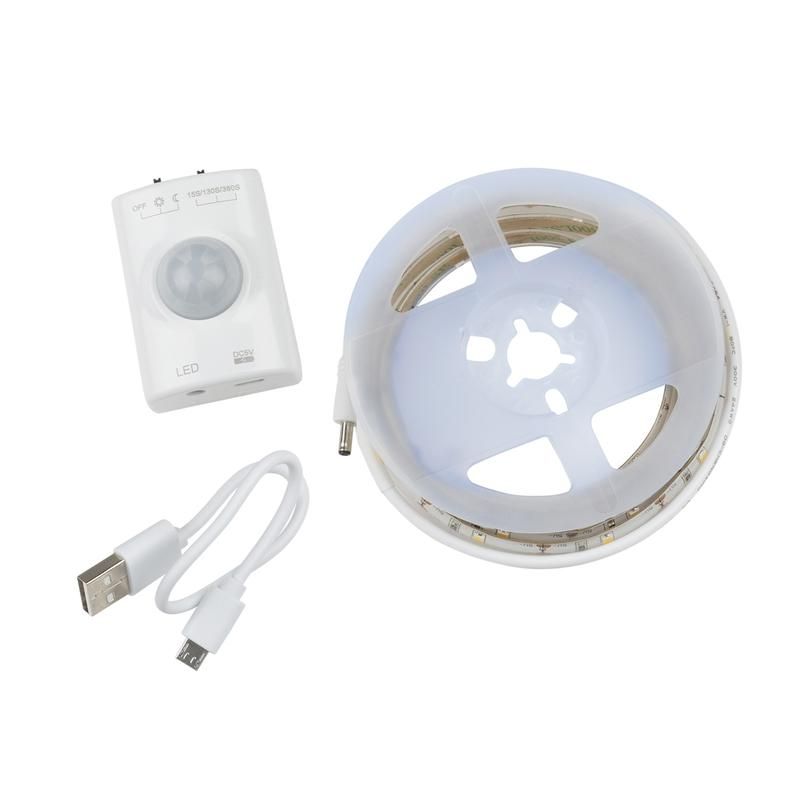 комплект светодиодной ленты uls-r21-2.4вт/4000k/1.0m/rech sensor smart light на самоклеящейся основе 1м аккум. li-ion 1100 мач uniel ul-00004450 от BTSprom.by