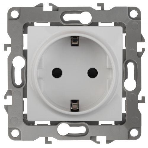 розетка 1-м сп эра12 12-2011-01 16а ip20 16ax 250в 2p+e schuko без монтаж. лапок винт бел. эра б0029234 от BTSprom.by