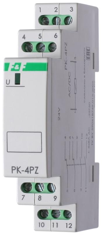 реле промежуточное pk-4pz 230 (монтаж на din-рейке 35мм 230в ac/dc 4х8а 2p 2z ip20) f&f ea06.001.029 от BTSprom.by
