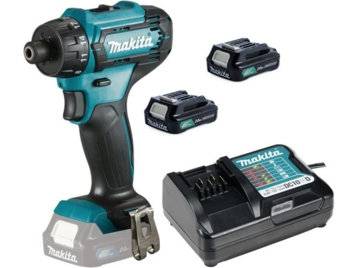 аккум. шуруповерт makita cxt df 033 dwae в чем. (12.0 в, 2 акк., 2.0 а/ч li-ion, 2 скор., 30 нм, шурупы до 8 мм) df033dwae от BTSprom.by