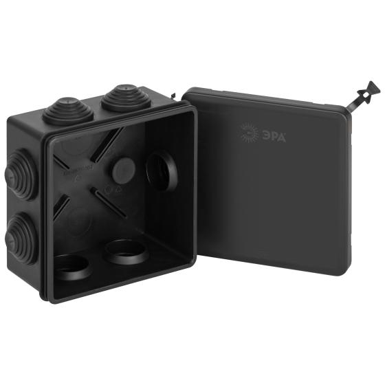 коробка распаячная оп 100х100х55мм ip55 с гермовводами 7 входов прямой монтаж черн. kor-100-100-55-7gv-mp-b эра б0069880 от BTSprom.by