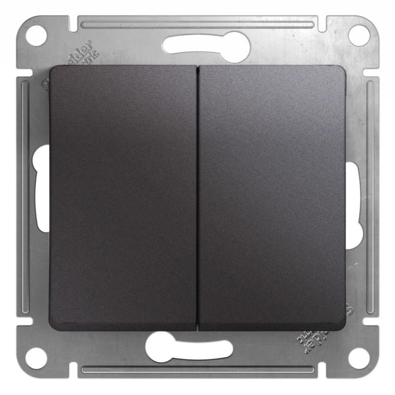 переключатель проходной 2-кл. сп glossa 10а ip20 (сх. 6) 10ax механизм графит se gsl001365 от BTSprom.by