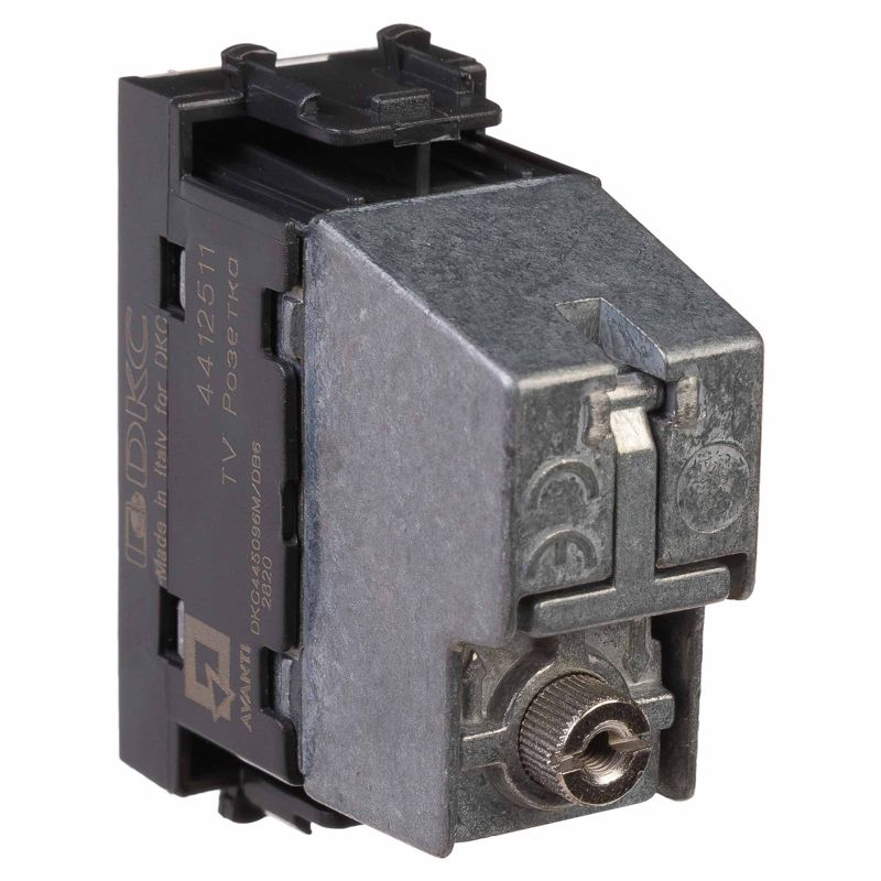  Розетка телевизионная проходная TV 1мод. Avanti "Черный матовый" модульная DKC 4412511 фото в каталоге от BTSprom.by