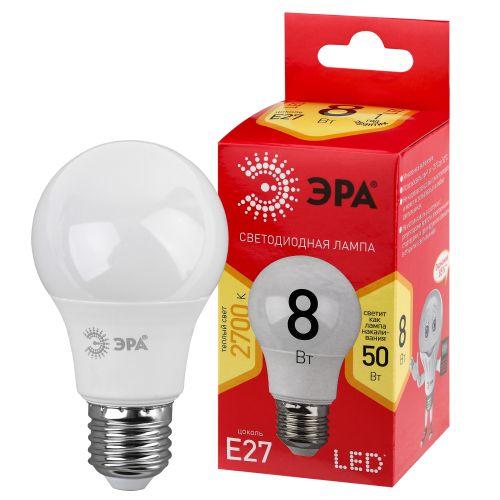 лампа светодиодная led a55-8w-827-e27 r a55 8вт груша e27 тепл. бел. эра б0052659 от BTSprom.by