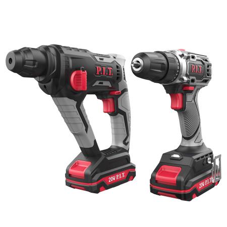 набор инструментов аккумуляторный перфоратор pbh20h-18a; дрель pbm20h-10b p.i.t. p0002-02 от BTSprom.by