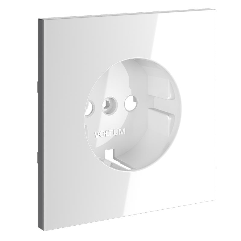накладка для розетки с заземлением s70 глянц. бел. voltum vls000601 от BTSprom.by