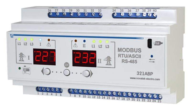 блок автоматического ввода резерва авр 3ф 2 ввода 3ф или ввод 1ф и генератор; modbus/индикация напряж. на вводах удален. запуск генератора/прогрев новатек-электро 3425601321 от BTSprom.by