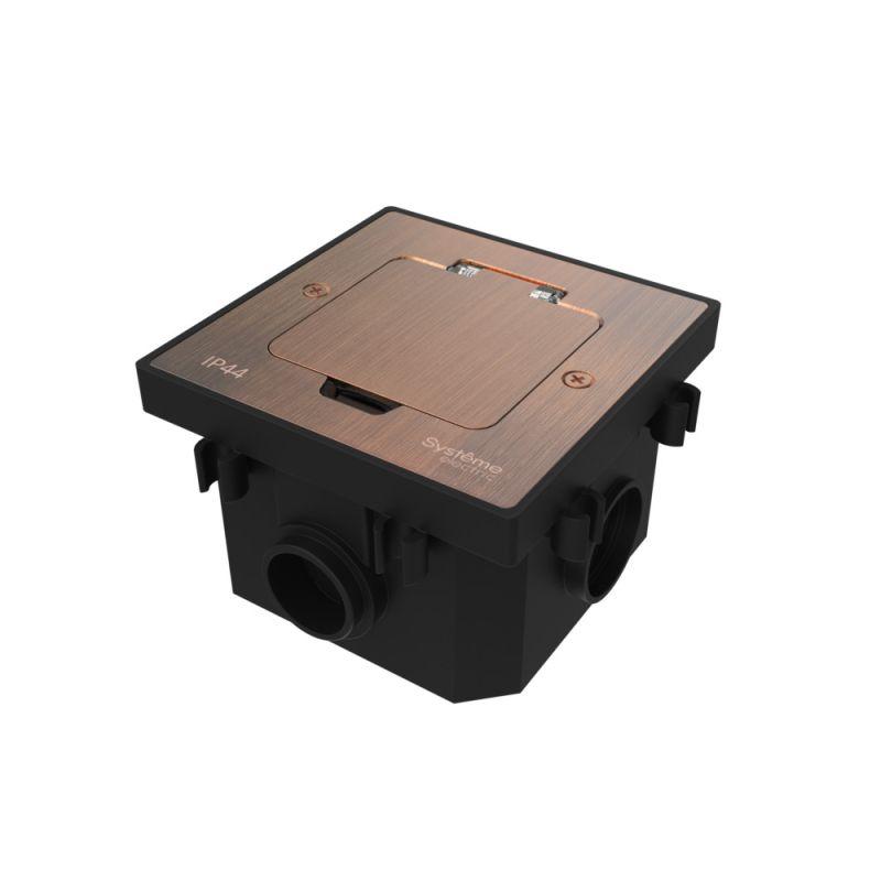  Лючок MultiDesk MDK21 с розеткой 2P+E 16А 250В IP44 с монтажной коробкой для бетонных полов медь SE MDK21202CC фото в каталоге от BTSprom.by