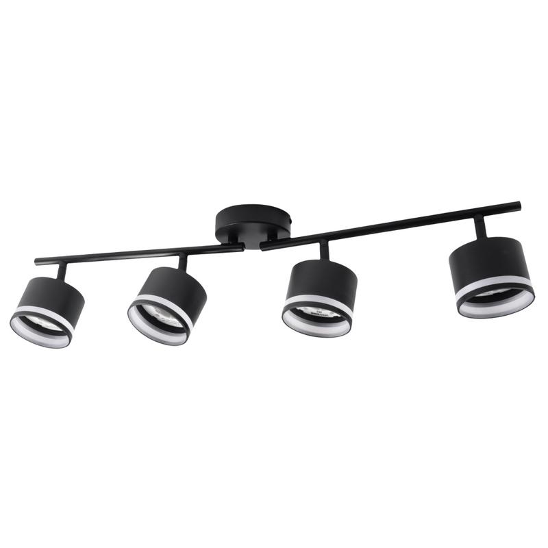 светильник pcl-0804 max 20вт (каждая лампа) 4xgx53 ip20 230в bl настен./потолочн. декор. под лампу jazzway 5066922 от BTSprom.by