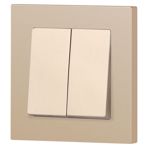  Переключатель 2-кл. СП Accent 6-107-04 10А IP20 250В AL/CU шампань Intro Б0063562 фото в каталоге от BTSprom.by