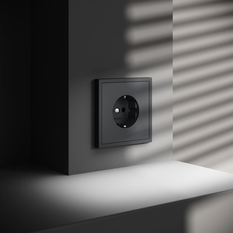  Розетка 1-м СП S70 16А с заземл. механизм графит Voltum VLS040107 фото в каталоге от BTSprom.by