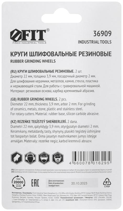  Круг резиновый шлифовальный набор (уп.2шт) FIT 36909 фото в каталоге от BTSprom.by