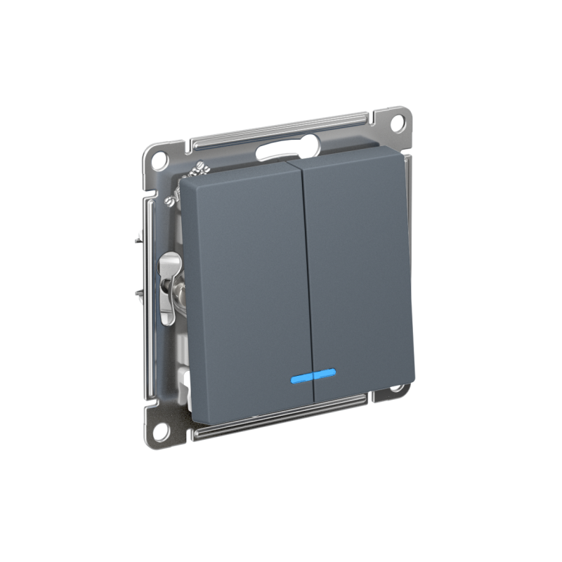 выключатель 2-кл. сп atlasdesign 10а ip20 (сх. 5а) 10ax с подсветкой механизм грифель se atn000753 от BTSprom.by