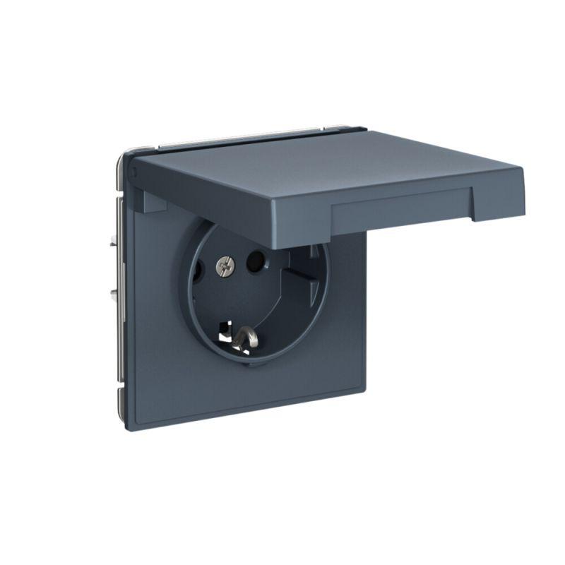  Розетка ArtGallery 16А IP20 с заземл. со шторками с крышкой быстрозажим. клем. механизм грифель SE GAL000746S фото в каталоге от BTSprom.by