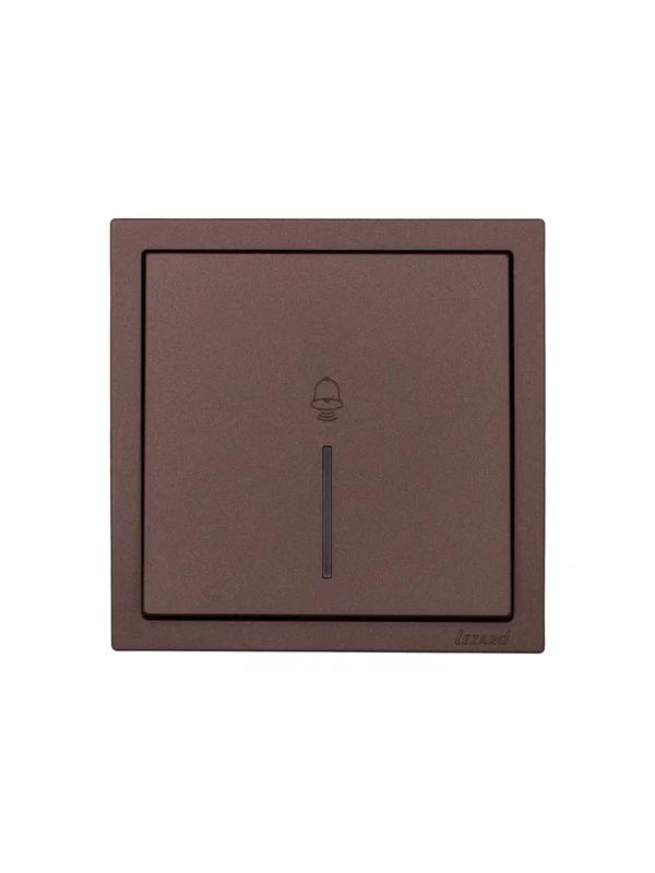  Кнопка звонка с индик. СП ZIMA IP20 безвинт. зажим шоколад LEZARD 704-7388-108QC фото в каталоге от BTSprom.by