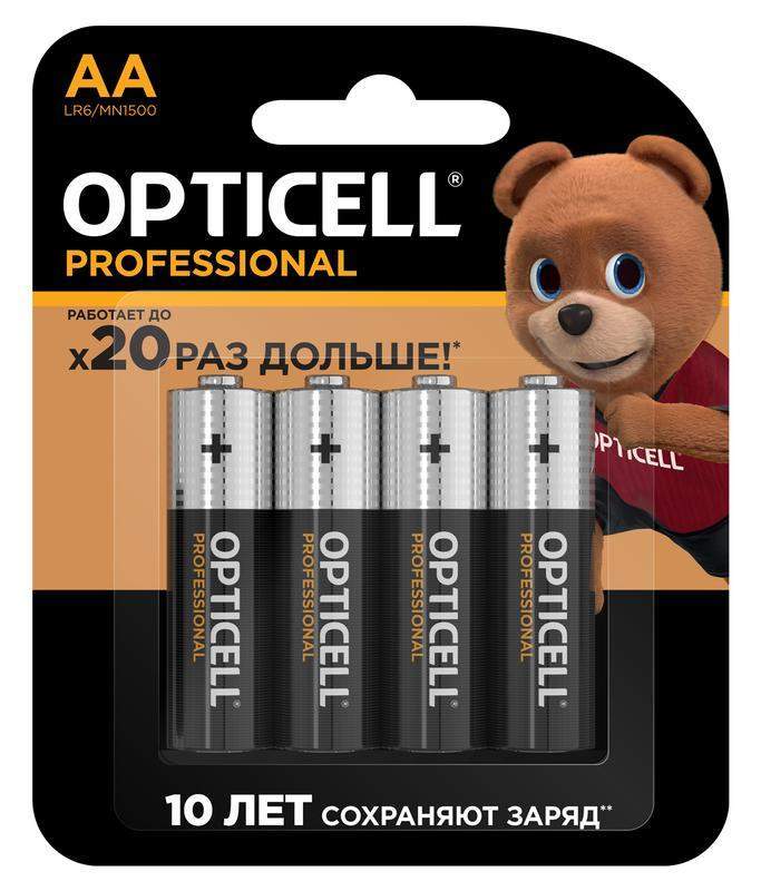 элемент питания алкалиновый aa/lr6 (блист. 4шт) professional opticell 5052001 от BTSprom.by