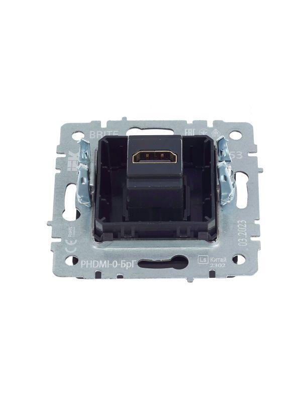  Розетка СП BRITE HDMI РHDMI-0-БрГ механизм графит IEK BR-H10-K53 фото в каталоге от BTSprom.by