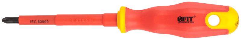 отвертка изолированная 1000в crv сталь прорезинен. ручка 6.5х100мм рн2 fit 55894 от BTSprom.by