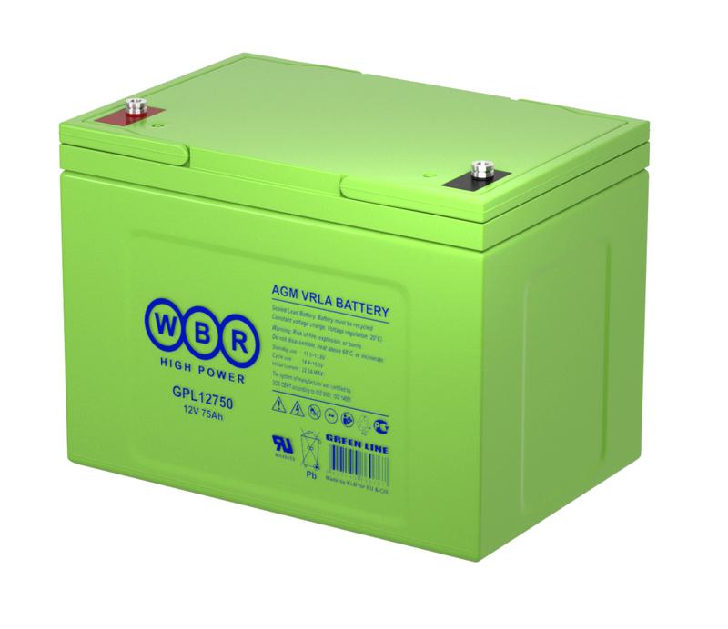 аккумулятор 12в 75а.ч wbr gpl12750 wbr от BTSprom.by