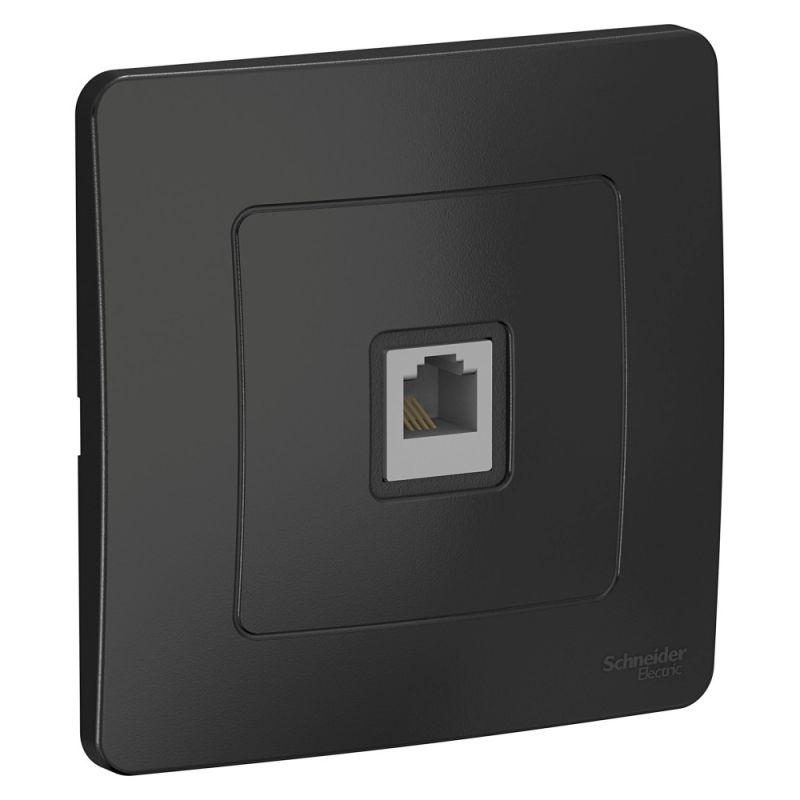 розетка телефонная 1-м сп blanca rj11 антрацит se blnis011006 от BTSprom.by