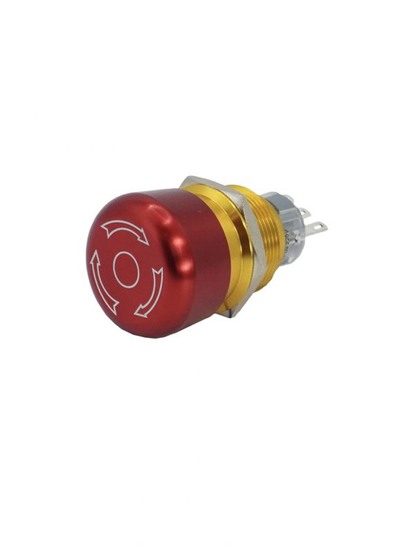 выключатель кнопочный gq22-l-11tsb 1но+1нз гриб с фиксацией d22мм ip65 метал. красн. электротехник et020092 от BTSprom.by