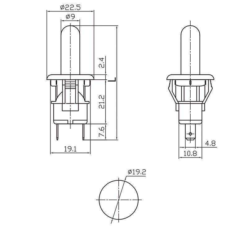  Выключатель-кнопка 250В 2.5А (2с) ON-(OFF) Б/Фикс бел. (PBS-19С2) (мебельная) Rexant 36-3021 фото в каталоге от BTSprom.by