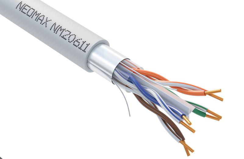 кабель витая пара f/utp кат.6 4х2х23awg (0.57мм) solid cu lszh нг(а)-hf сер. (nm20611) (уп.305м) neomax 1632640 от BTSprom.by