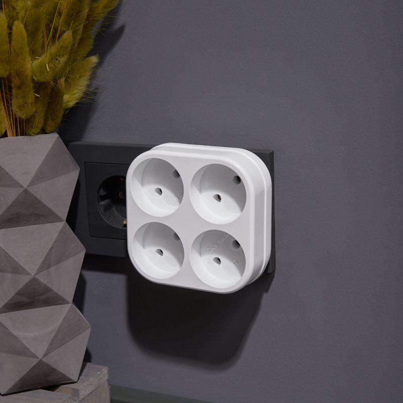  Разветвитель 4-м без заземл. 6-10А бел. Rexant 11-1072 фото в каталоге от BTSprom.by