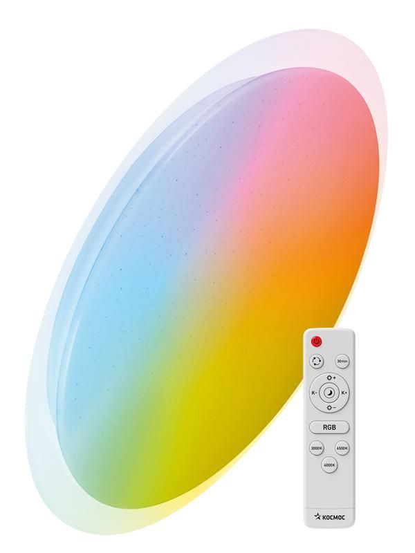 светильник светодиодный premium galaxy-rgb 75вт 230в 3000-6500к 6000лм ip40 555х83мм настенно-потолочный управляемый с пультом ду с rgb подсветкой космос ksgalargb75w от BTSprom.by