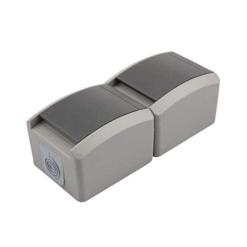 блок оп 2 розетки вертик. industrial с заземл. керамика ip54 сер. kranz kr-78-0616 от BTSprom.by
