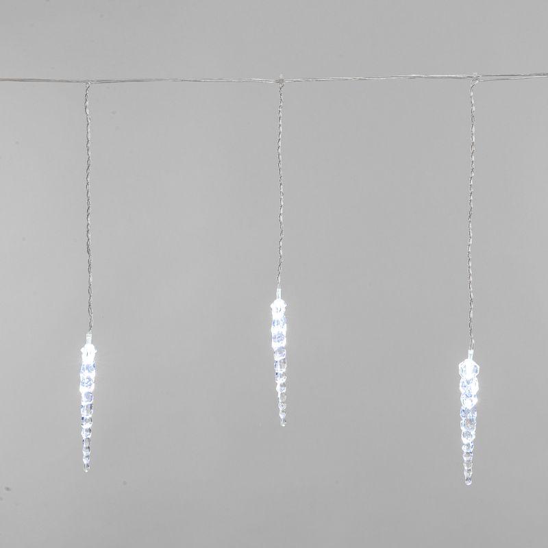  Гирлянда светодиодная "Айсикл" (бахрома) "Сосульки" 1.5х0.25м 10LED бел. 0.51Вт IP20 провод прозр. Neon-Night 303-068 фото в каталоге от BTSprom.by