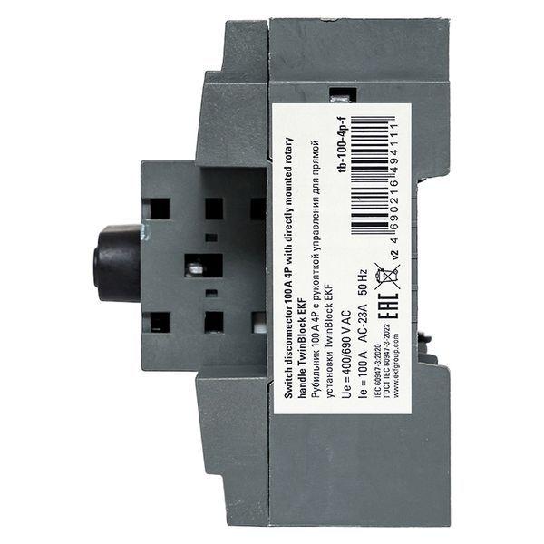  Рубильник 4п 100А с рукояткой управления для прямой установки TwinBlock EKF tb-100-4p-f фото в каталоге от BTSprom.by