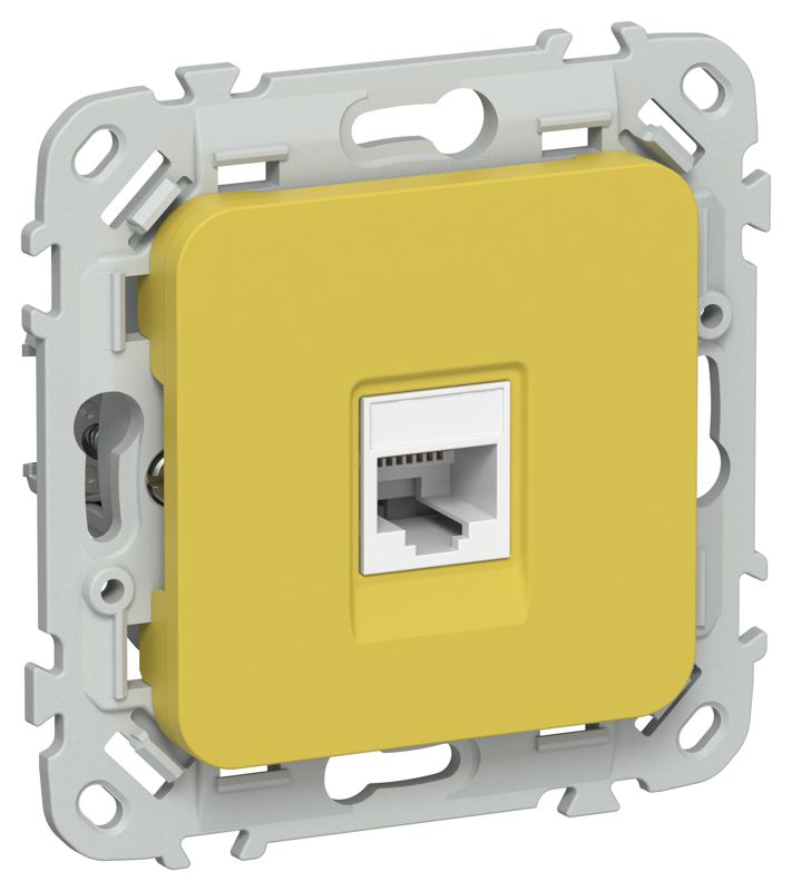 розетка компьютерная сп flite рк5е-1-0-флжк rj45 кат.5e utp механизм желт. карри iek fi-k12-1-k44 от BTSprom.by