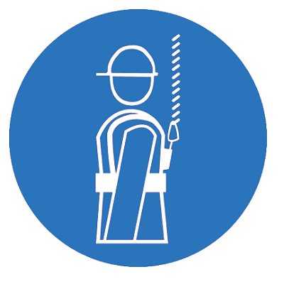 знак m 09 "работать в предохранительном (страховочном) поясе" ф200мм пластик ekf pn-m-09 от BTSprom.by