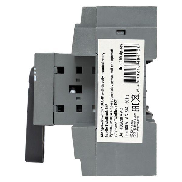  Рубильник 4п 100А реверсивный с рукояткой для прямой установки TwinBlock EKF tb-s-100-4p-rev фото в каталоге от BTSprom.by