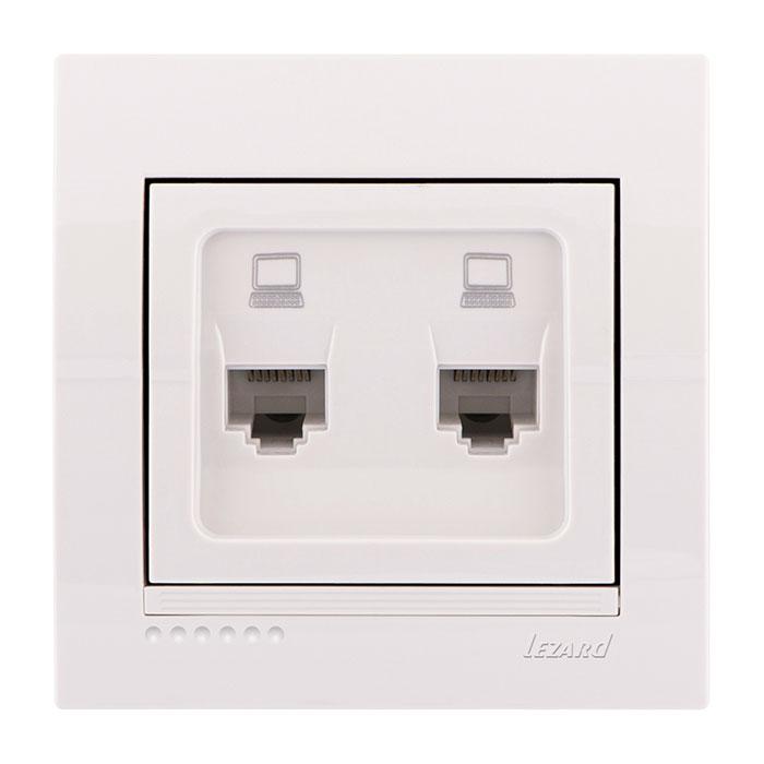 розетка компьютерная 2-м сп deriy rj45 бел. lezard 702-0202-141 от BTSprom.by